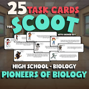 Pioneers of Biology SCOOT TASK CARDS Science Game - No Prep Biology Review