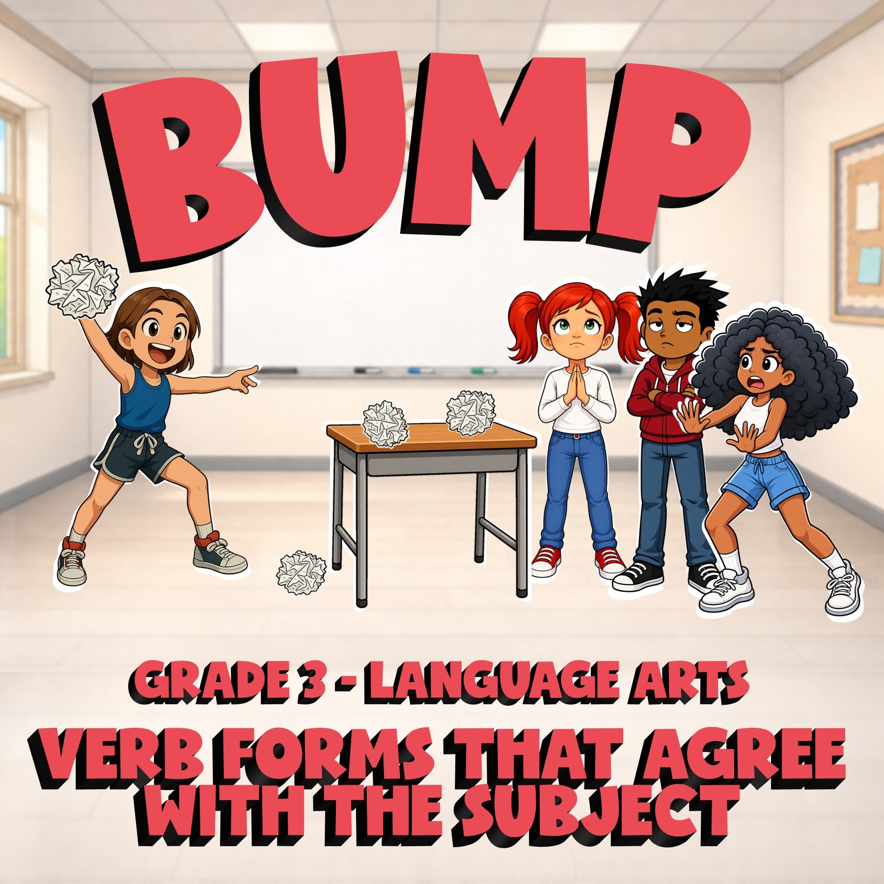 Verb Forms That Agree With the Subject BUMP ELA Game - No Prep Grade 3 Review