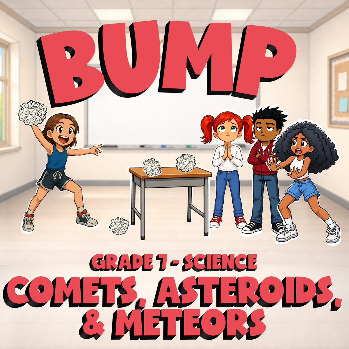 Comets, Asteroids, & Meteors BUMP Science Game - No Prep Grade 7 Review Activity