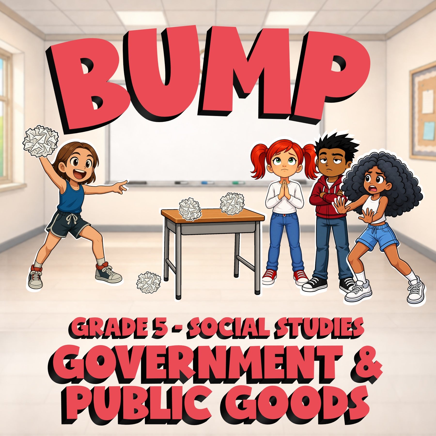 Government & Public Goods BUMP Socials Game - No Prep Grade 5 Review Activity