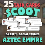 Aztec Empire SCOOT TASK CARDS Socials Game - No Prep Grade 7 Review Activity