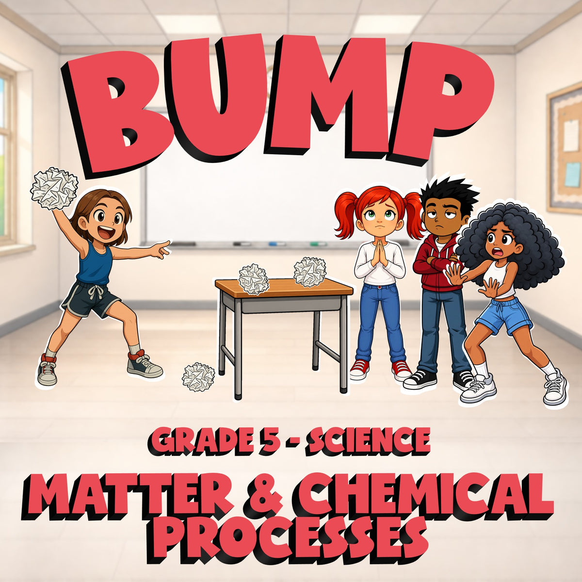 Matter & Chemical Processes BUMP Science Game - No Prep Grade 5 Review Activity
