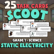 Static Electricity SCOOT TASK CARDS Science Game - No Prep Grade 7 Review