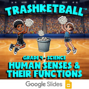 Human Senses & Their Functions TRASHKETBALL Science Game - No Prep Grade 4