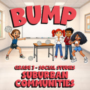 Suburban Communities BUMP Socials Game - No Prep Grade 3 Review Activity
