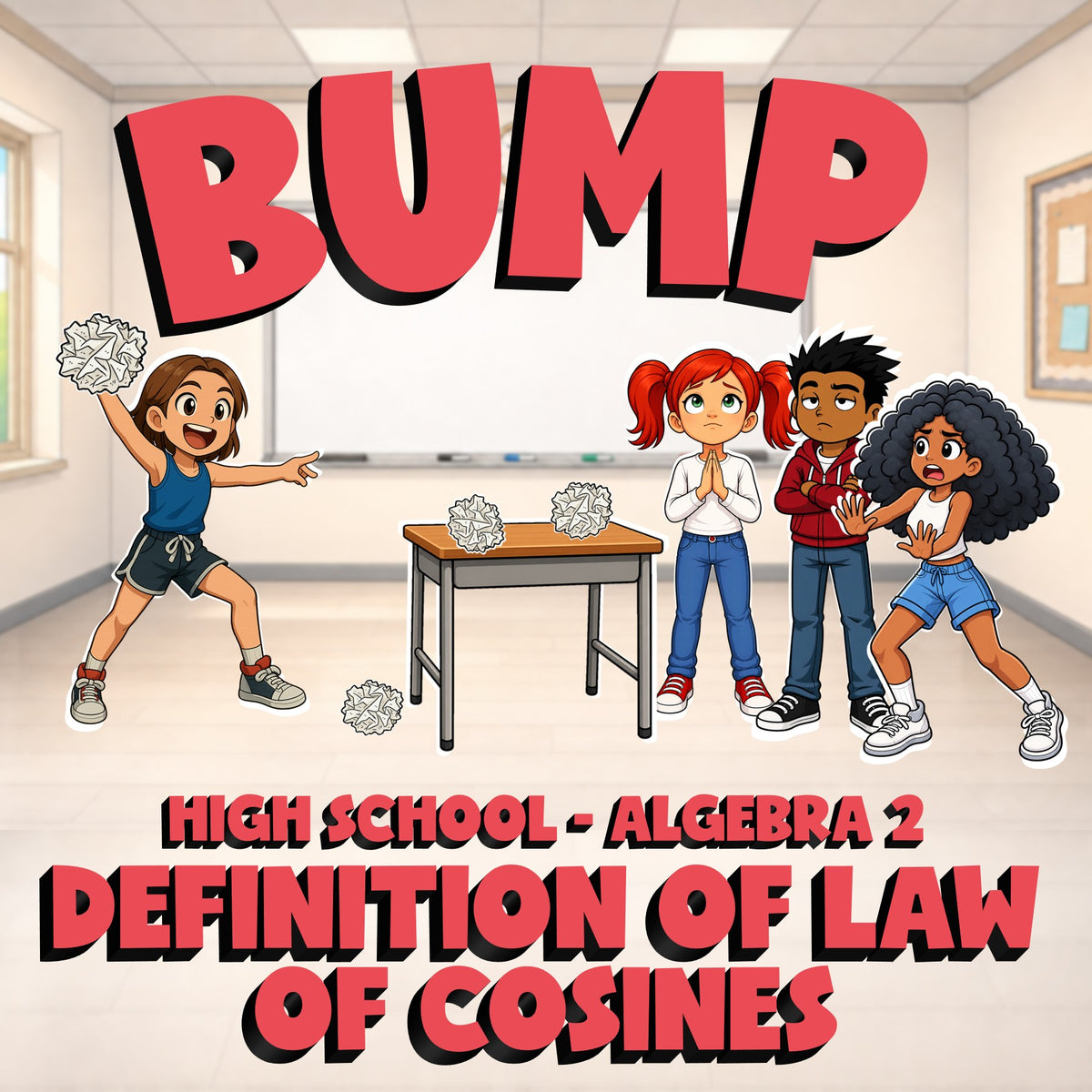 Definition of Law of Cosines BUMP Math Game - No Prep Algebra 2 Review Activity