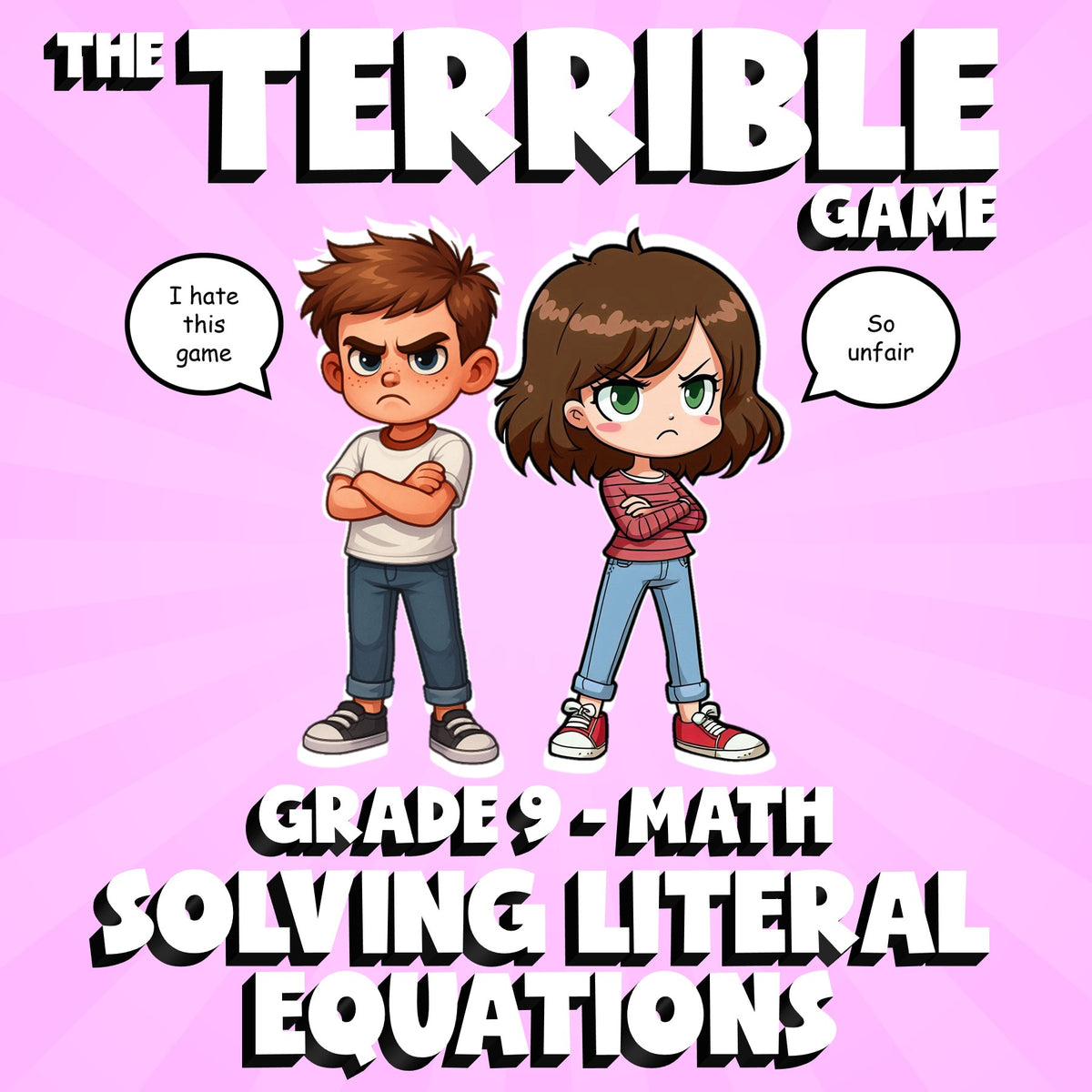 Solving Literal Equations THE TERRIBLE GAME - No Prep Grade 9 Math Review