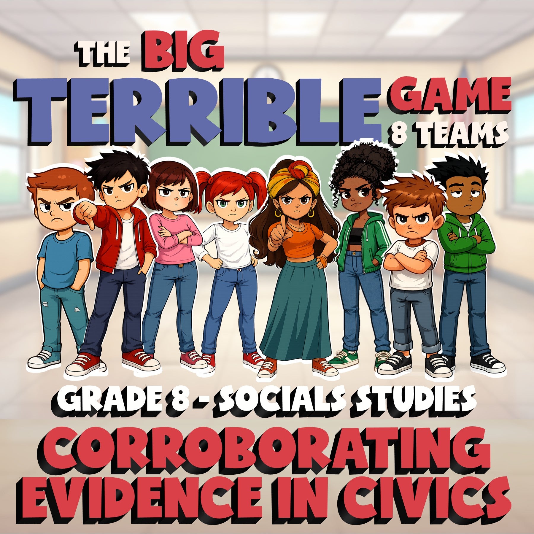 Corroborating Evidence in Civics BIG TERRIBLE GAME - Grade 8 Socials Review
