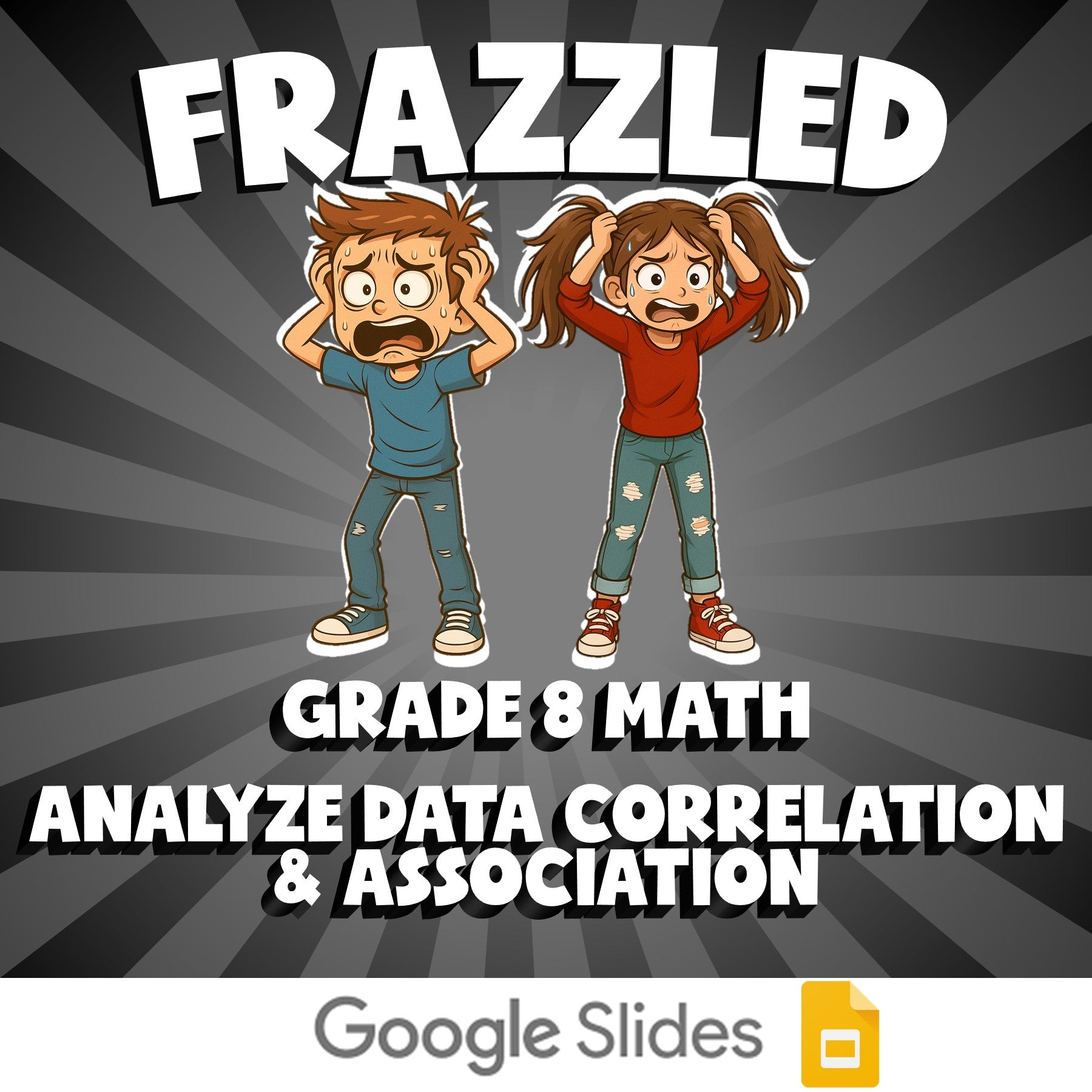 Analyze Data Correlation & Association FRAZZLED Math Game - No Prep Grade 8
