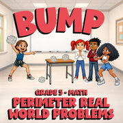 Perimeter Real World Problems BUMP Math Game - No Prep Grade 5 Review Activity