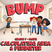 Calculating Area & Perimeter BUMP Math Game - No Prep Grade 9 Review Activity