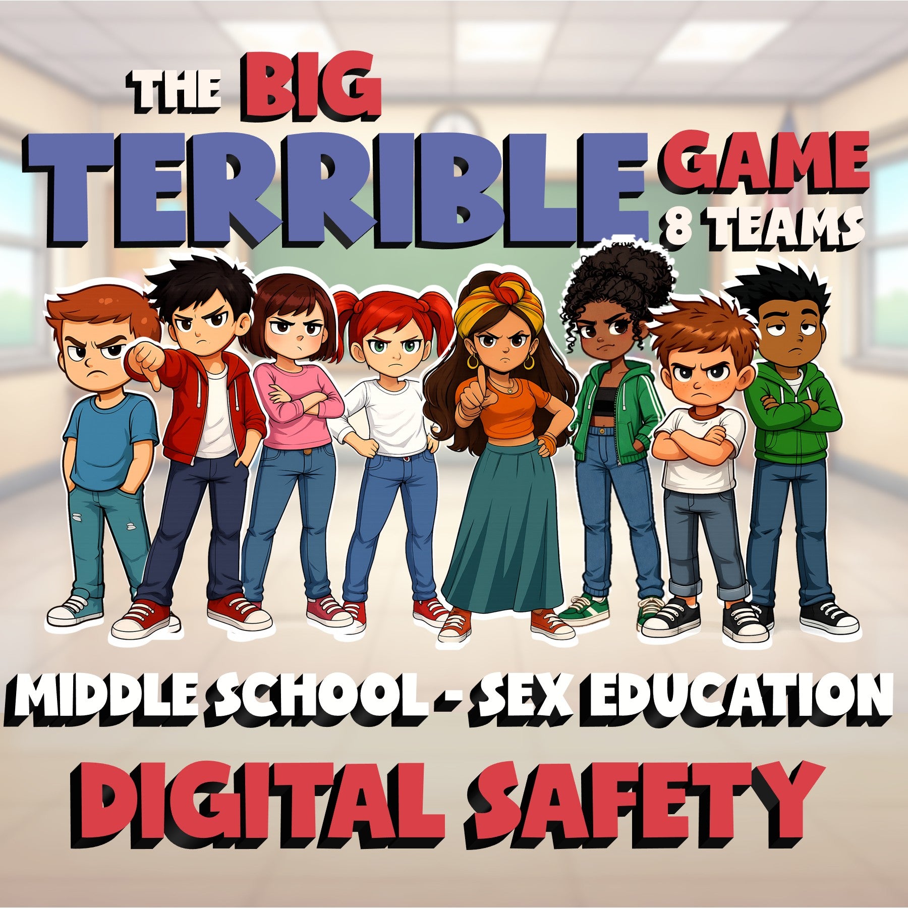 Digital Safety BIG TERRIBLE GAME - No Prep Middle School Sex Education Review