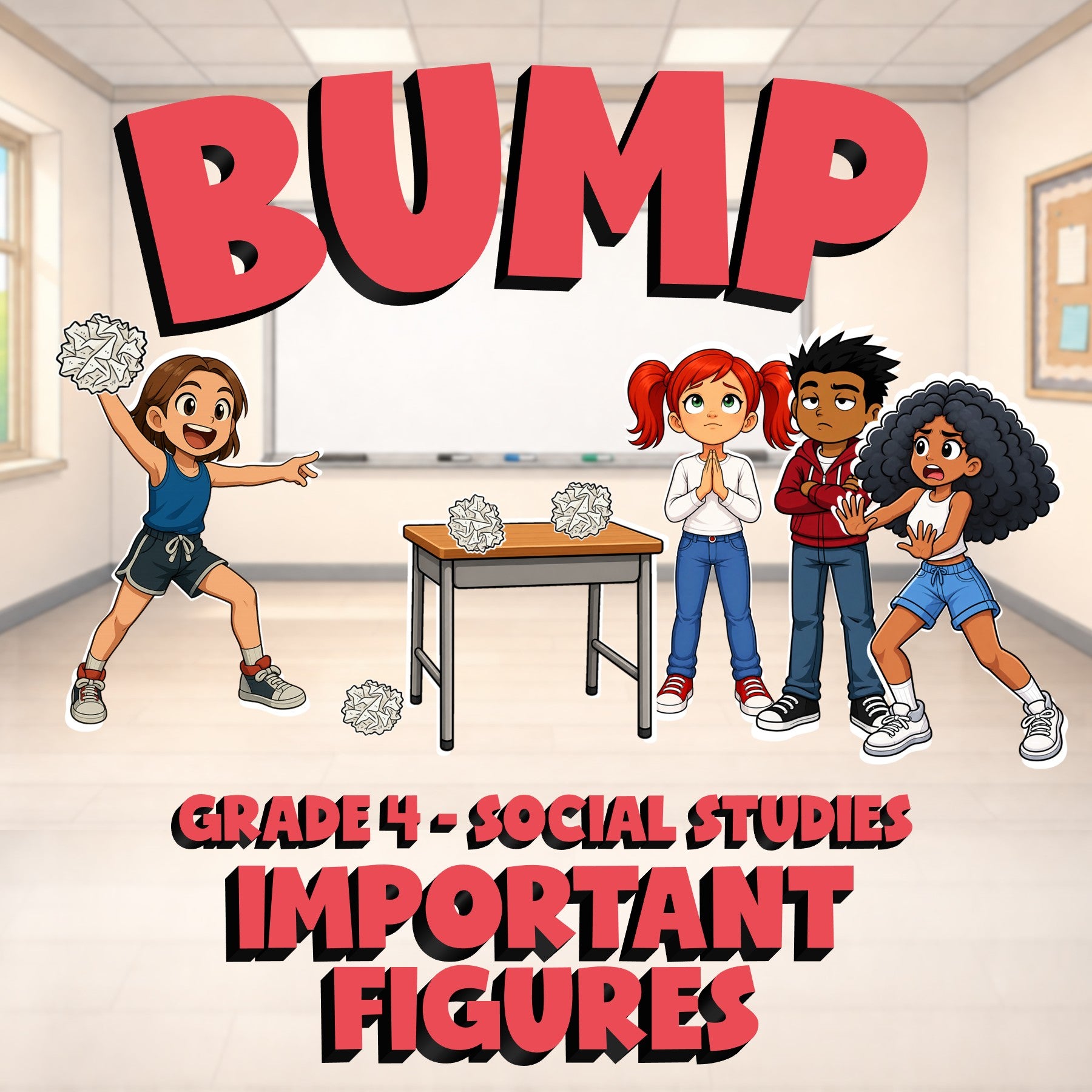 Important Figures BUMP Socials Game - No Prep Grade 4 Review Activity