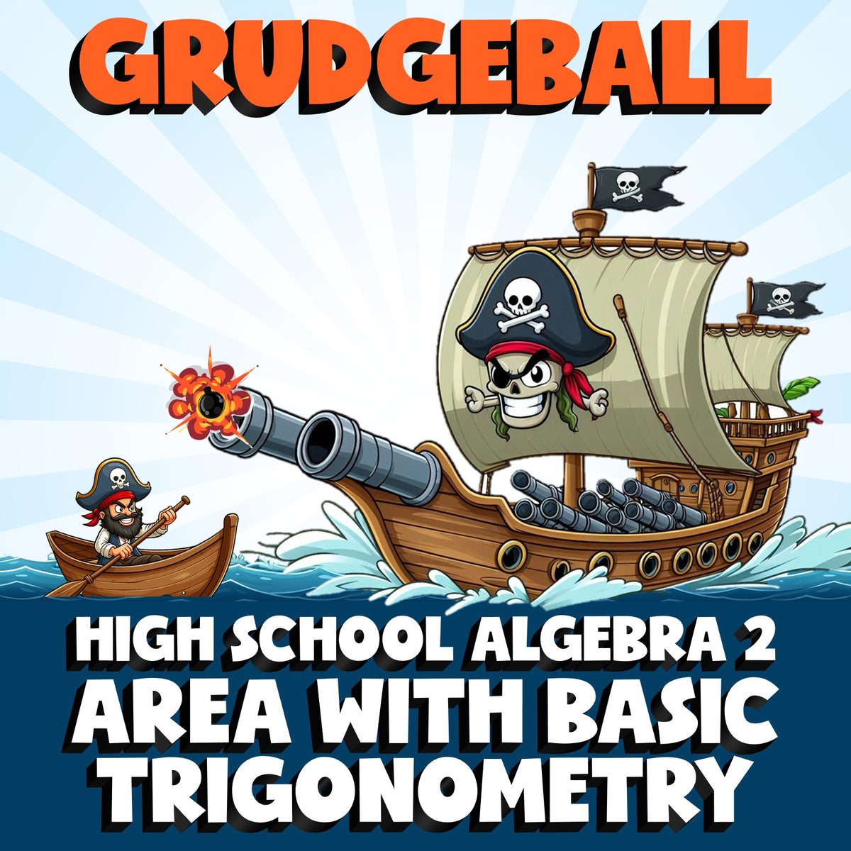 Area with Basic Trigonometry GRUDGEBALL Math Game - No Prep Algebra 2 Review