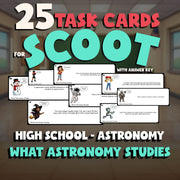 What Astronomy Studies SCOOT TASK CARDS Science Game - No Prep Astronomy Review