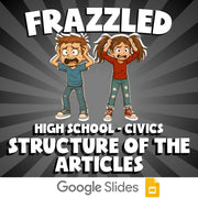 Structure of the Articles FRAZZLED Civics Game - No Prep Review Activity