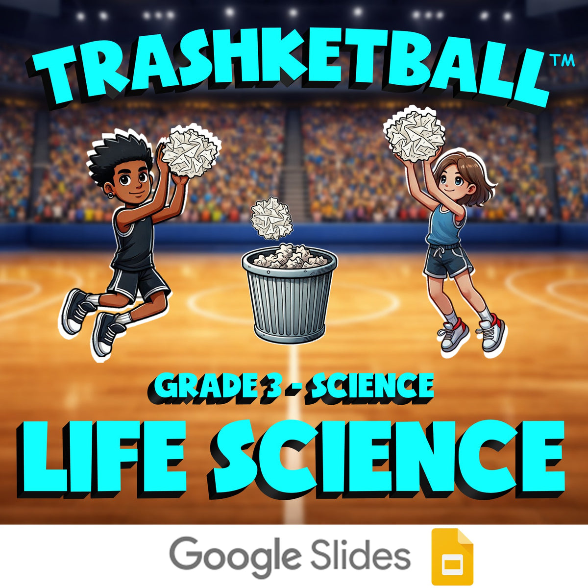 Life Science TRASHKETBALL Science Game - No Prep Grade 3 Review Activity