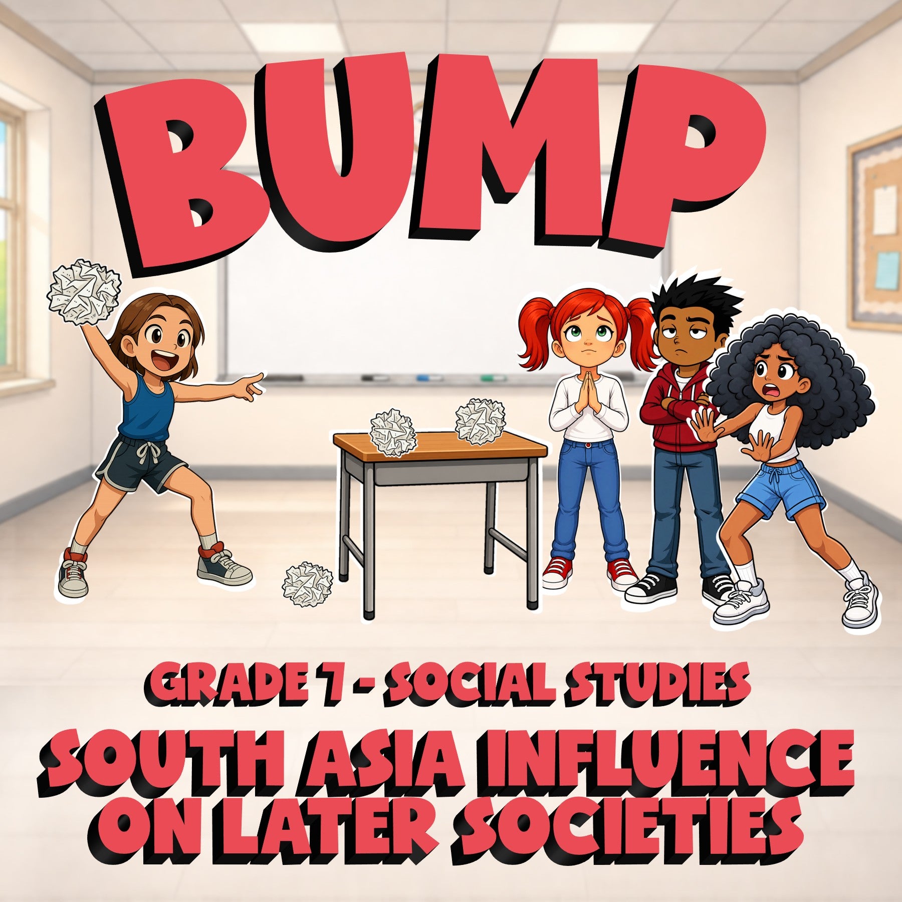 South Asia Influence on Later Societies BUMP Socials Game - No Prep Grade 7