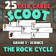 The Rock Cycle SCOOT TASK CARDS Science Game - No Prep Grade 5 Review Activity