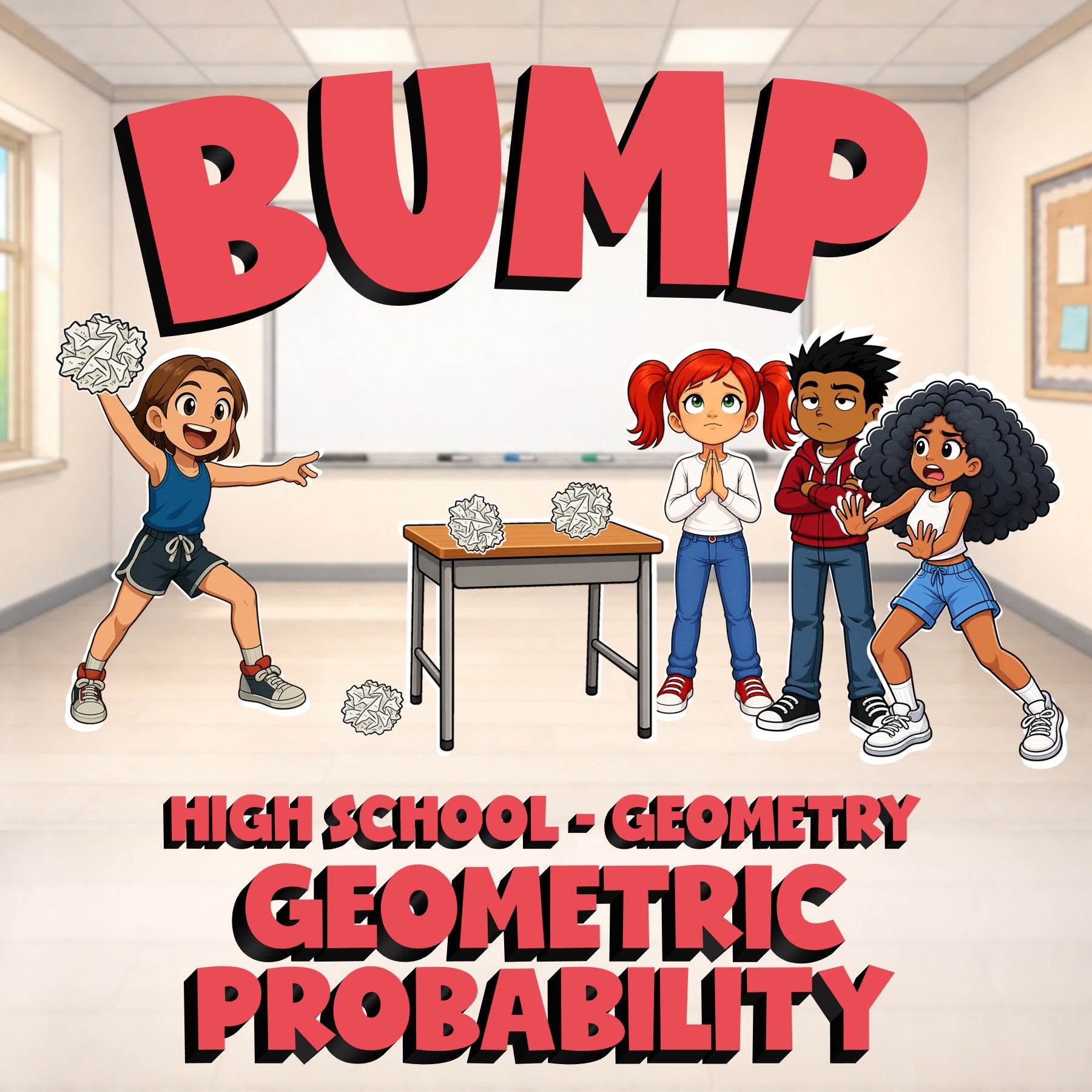 Geometric Probability BUMP Math Game - No Prep Geometry Review Activity