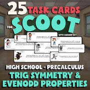 Trig Symmetry & EvenOdd Properties SCOOT TASK CARDS Math Game - PreCalculus