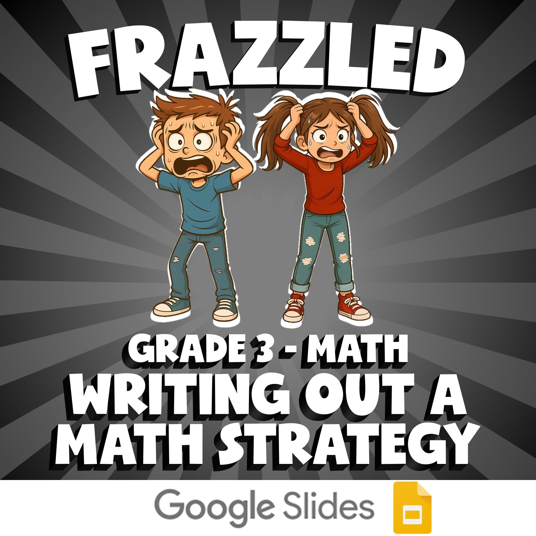 Writing Out a Math Strategy FRAZZLED Math Game - No Prep Grade 3 Review Activity