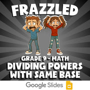 Dividing Powers with Same Base FRAZZLED Math Game - No Prep Grade 9 Review