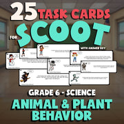 Animal & Plant Behavior SCOOT TASK CARDS Science Game - No Prep Grade 6 Review