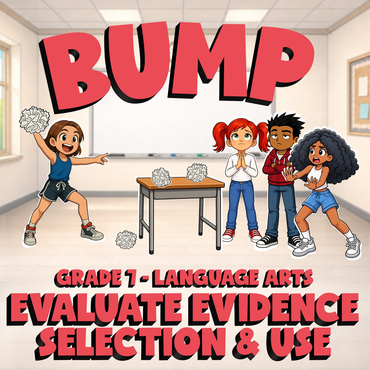 Evaluate Evidence Selection & Use BUMP ELA Game - No Prep Grade 7 Review