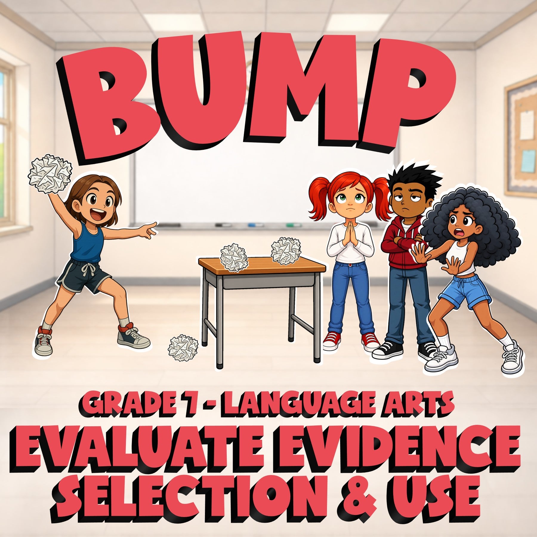 Evaluate Evidence Selection & Use BUMP ELA Game - No Prep Grade 7 Review