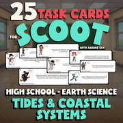 Tides & Coastal Systems SCOOT TASK CARDS Game - No Prep Earth Science Review