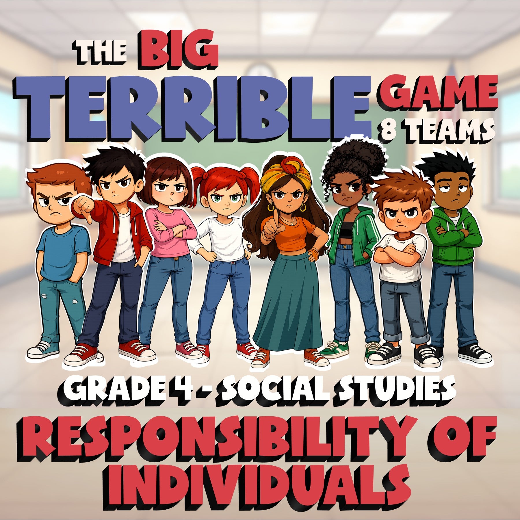 Responsibility of Individuals BIG TERRIBLE GAME - No Prep Grade 4 Socials Review