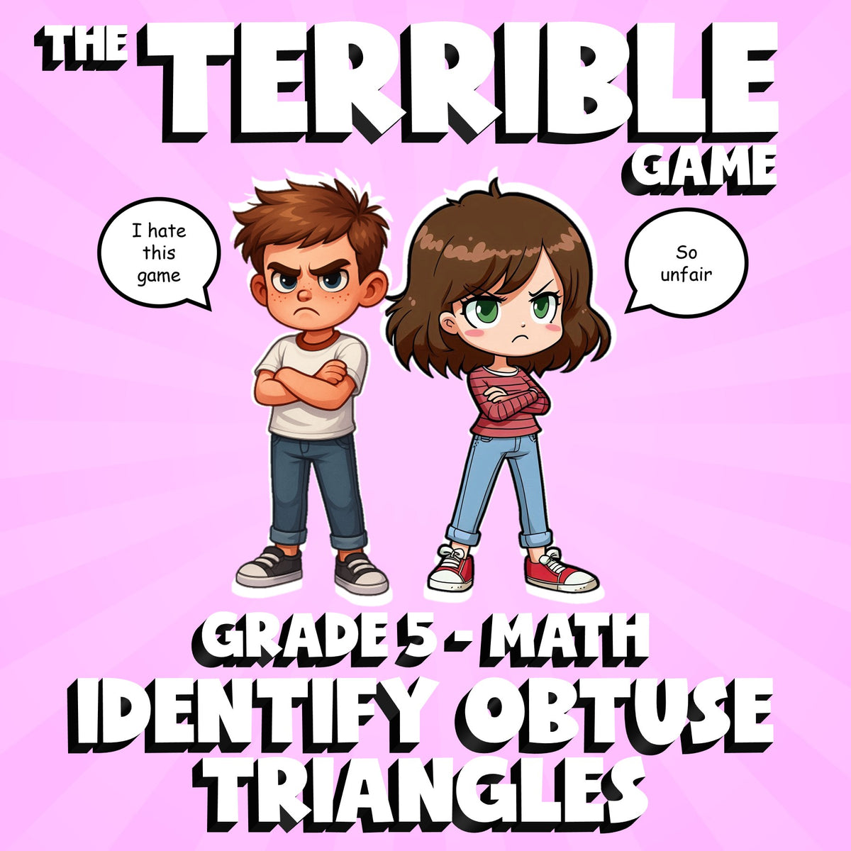 Identify Obtuse Triangles THE TERRIBLE GAME - No Prep Grade 5 Math Review