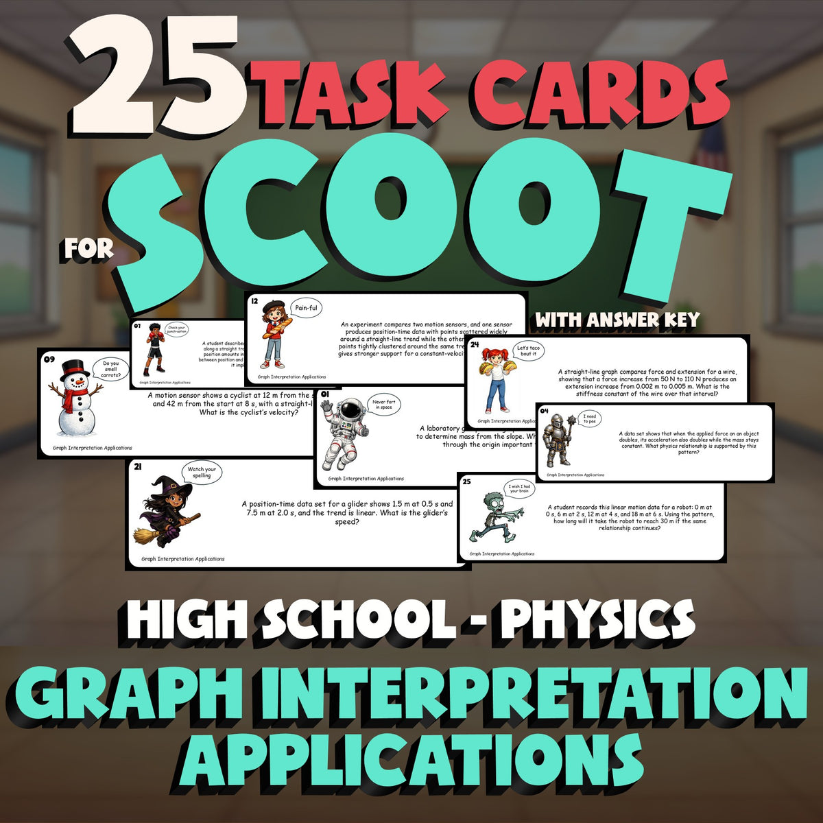Graph Interpretation Applications SCOOT TASK CARDS Science Game - Physics