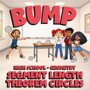 Segment Length Theorem Circles BUMP Math Game - No Prep Geometry Review Activity
