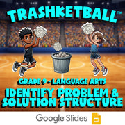 Identify Problem & Solution Structure TRASHKETBALL ELA Game - No Prep Grade 9