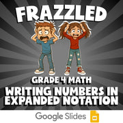 Writing Numbers in Expanded Notation FRAZZLED Math Game - No Prep Grade 4 Review