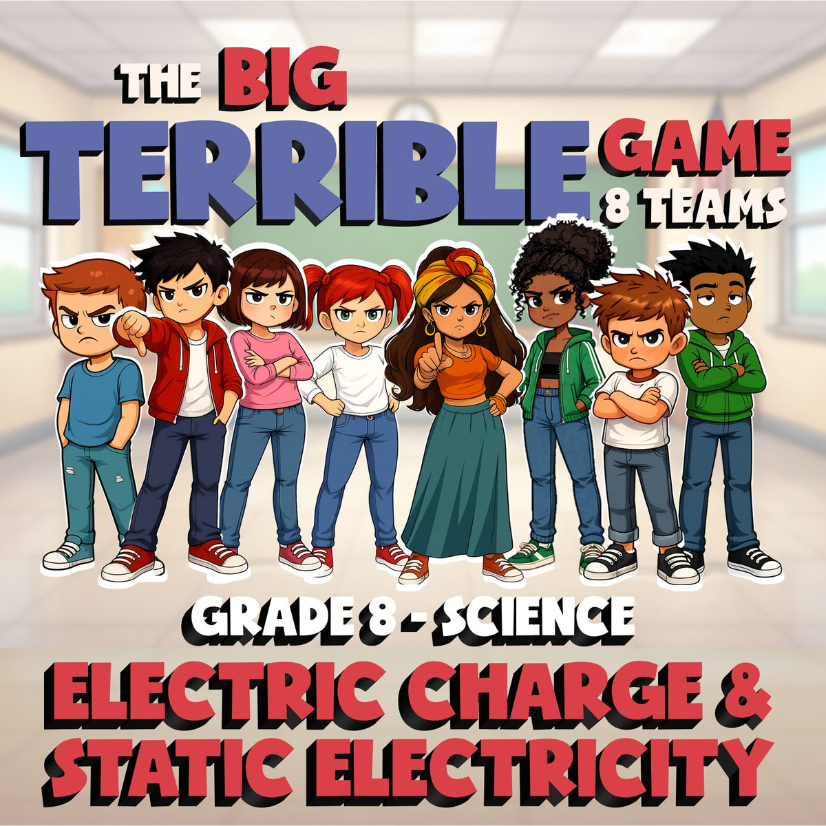 Electric Charge & Static Electricity BIG TERRIBLE GAME - Grade 8 Science Review
