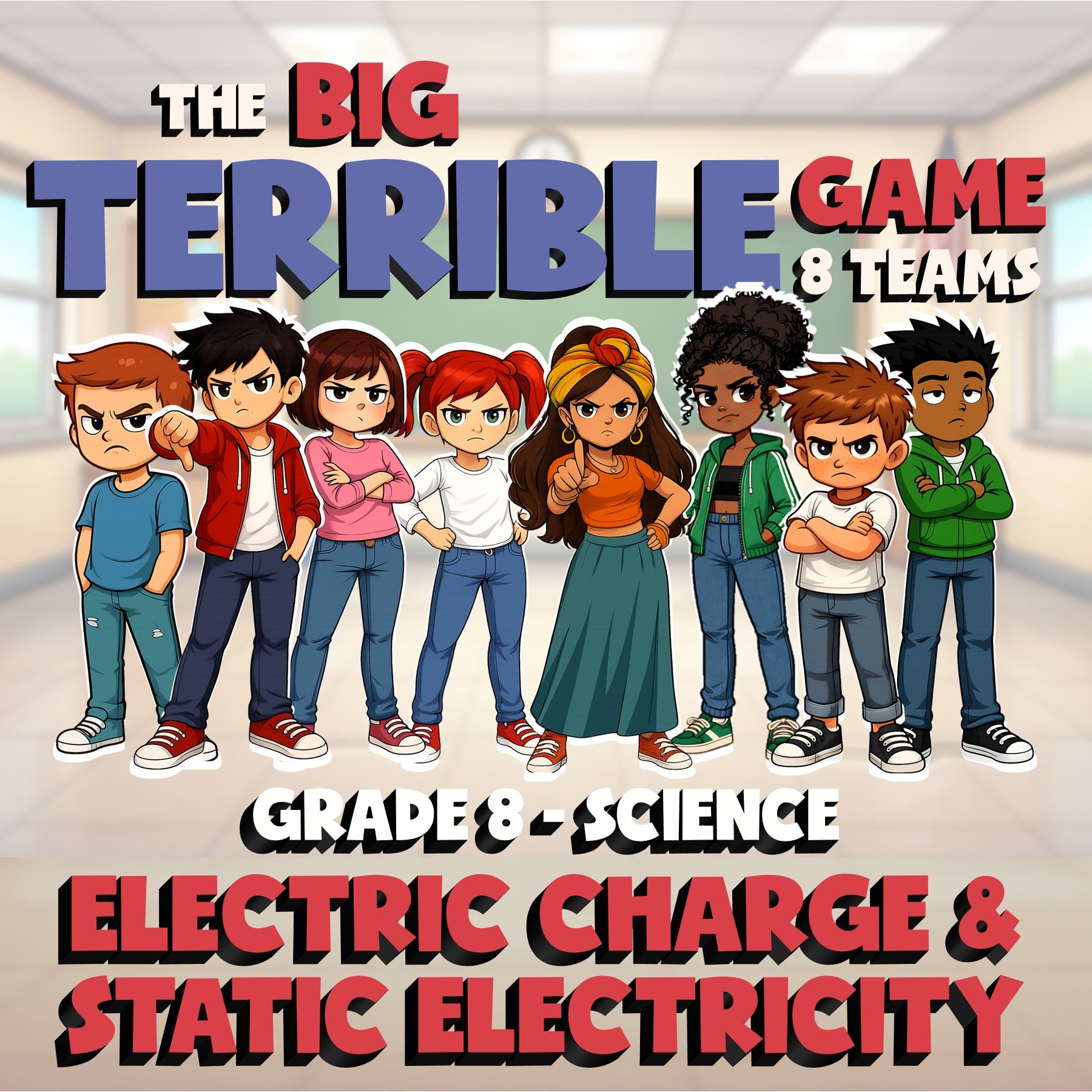 Electric Charge & Static Electricity BIG TERRIBLE GAME - Grade 8 Science Review