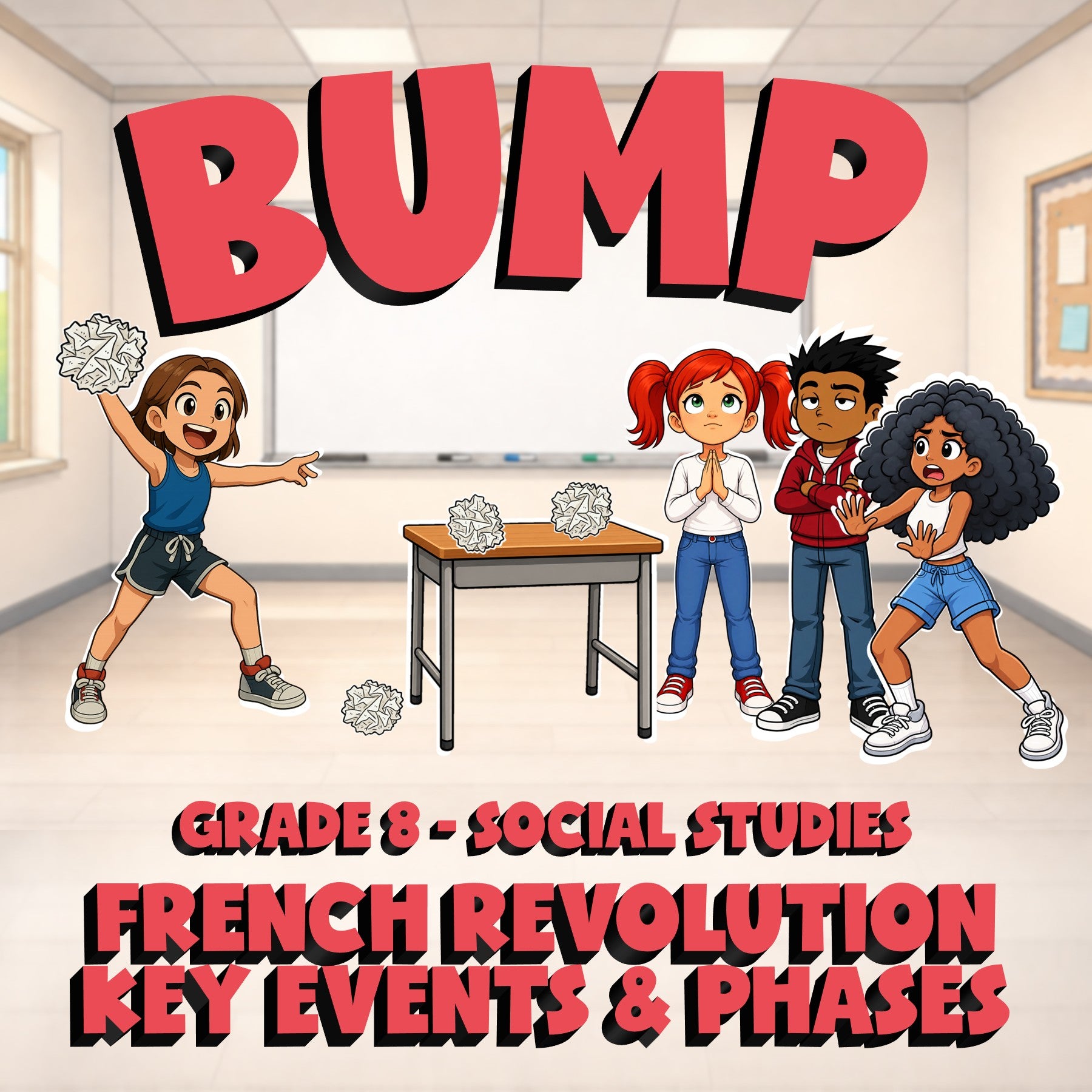 French Revolution Key Events & Phases BUMP Socials Game - No Prep Grade 8 Review