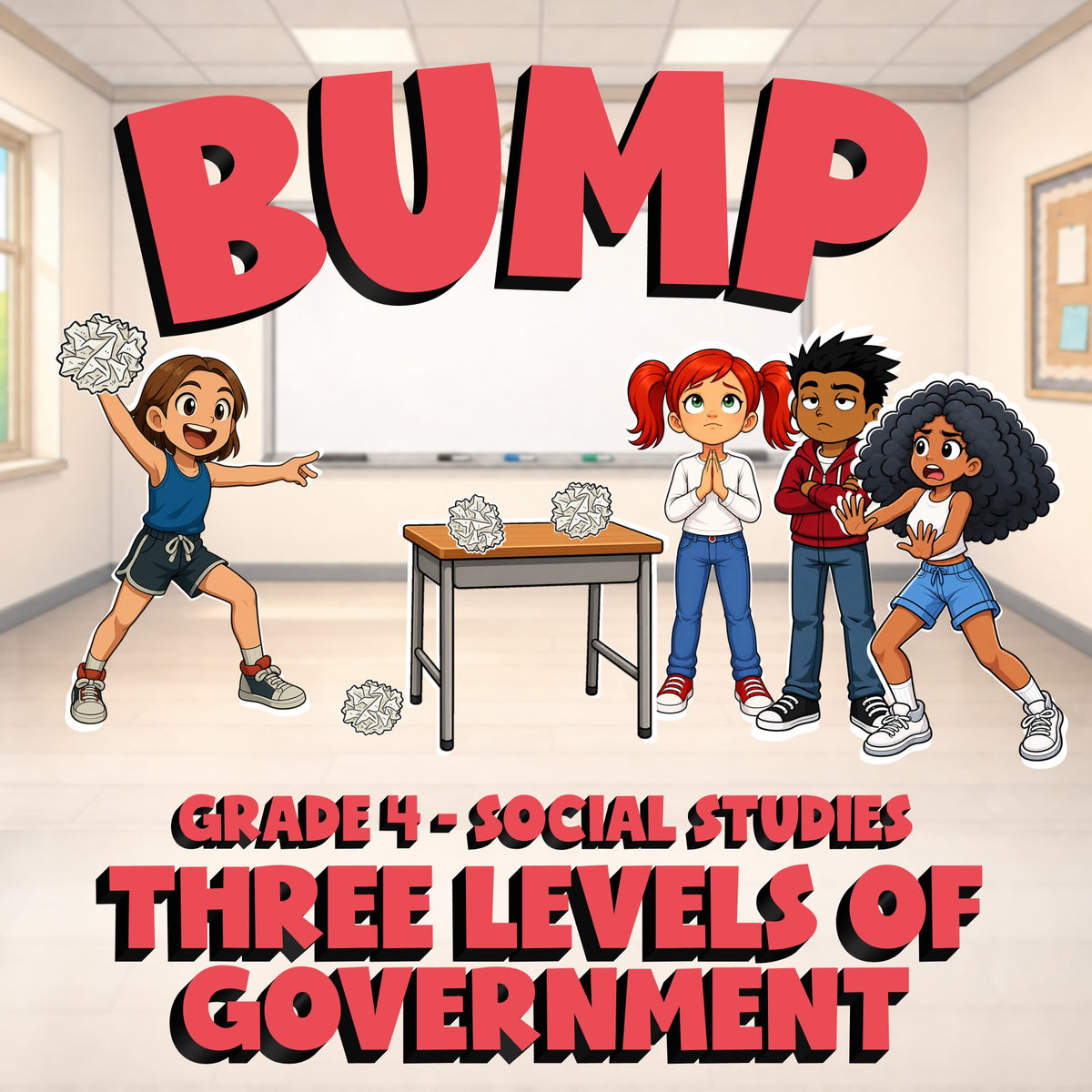Three Levels of Government BUMP Socials Game - No Prep Grade 4 Review Activity