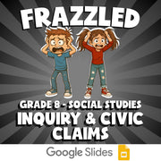 Inquiry & Civic Claims FRAZZLED Socials Game - No Prep Grade 8 Review Activity