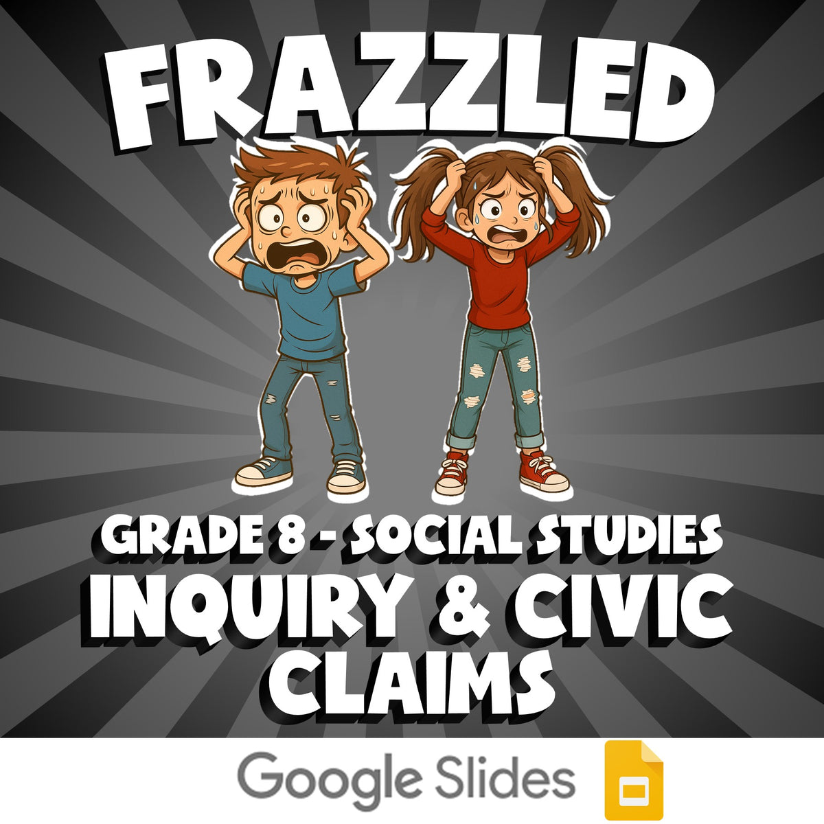 Inquiry & Civic Claims FRAZZLED Socials Game - No Prep Grade 8 Review Activity