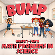 Math Problems in Science BUMP Math Game - No Prep Grade 7 Review Activity