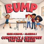 Construct & Interpret Two Way Tables BUMP Math Game - No Prep Algebra 1 Review