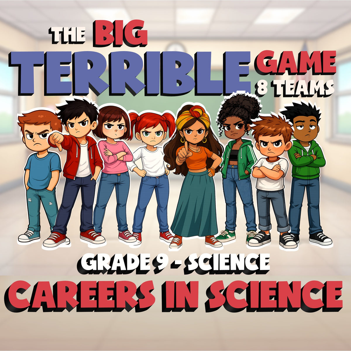 Careers in Science BIG TERRIBLE GAME - No Prep Grade 9 Science Review Activity