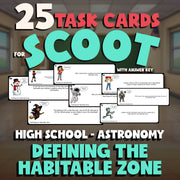 Defining the Habitable Zone SCOOT TASK CARDS Science Game - No Prep Astronomy