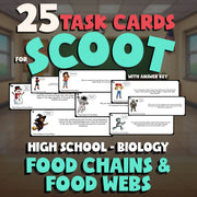 Food Chains & Food Webs SCOOT TASK CARDS Science Game - No Prep Biology Review