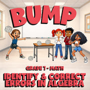 Identify & Correct Errors in Algebra BUMP Math Game - No Prep Grade 7 Review