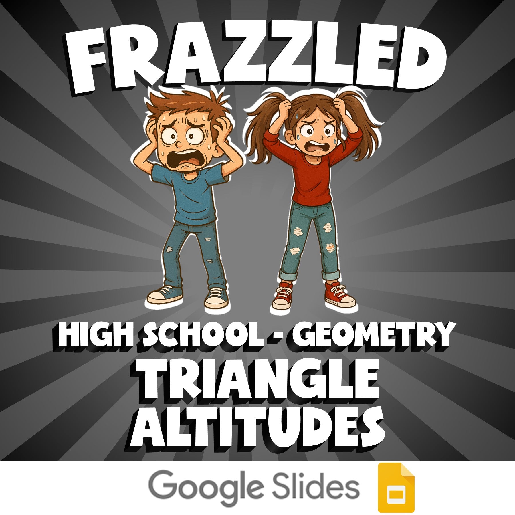 Triangle Altitudes FRAZZLED Math Game - No Prep Geometry Review Activity